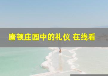 唐顿庄园中的礼仪 在线看